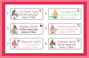 Garden Gnomes Labels, Property of, Address Labels, Sets of 30 Personalized Labels