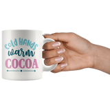 COLD HANDS WARM COCOA 11oz White Ceramic Mug - J & S Graphics