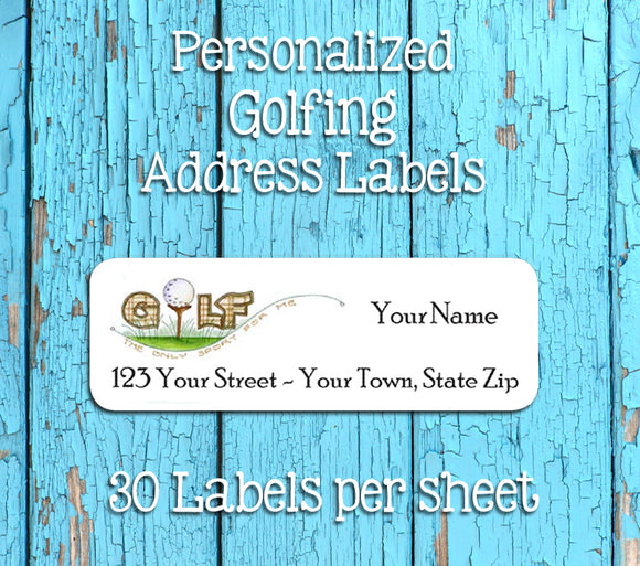 Personalized GOLF Design Address Labels, Family Personalized Return Address Labels