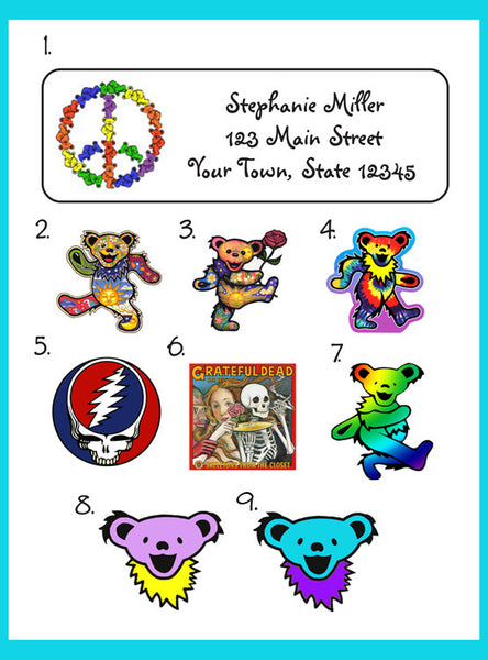 Grateful Dead Dancing Bears 3 in. Sticker Liquid Blue