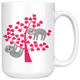 Sloth in Love Heart Tree COFFEE MUG 11oz or 15oz