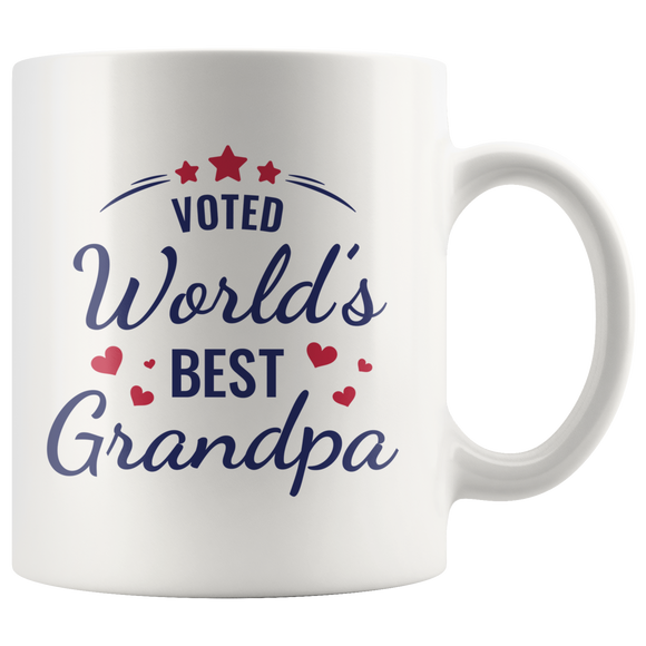 VOTED World's Best Grandpa COFFEE MUG 11oz or 15oz