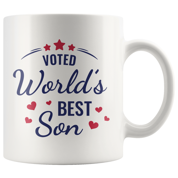 VOTED World's Best Son COFFEE MUG 11oz or 15oz