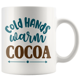 COLD HANDS WARM COCOA 11oz White Ceramic Mug - J & S Graphics