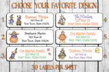 Personalized FALL AUTUMN HALLOWEEN TEDDY BEARS Return Address LABELS - J & S Graphics