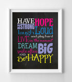HAVE HOPE, Be Strong, Laugh Loud, Typography Quote Nursery Wall Decor, Instant Download, Baby's Room, Child's Room - J & S Graphics