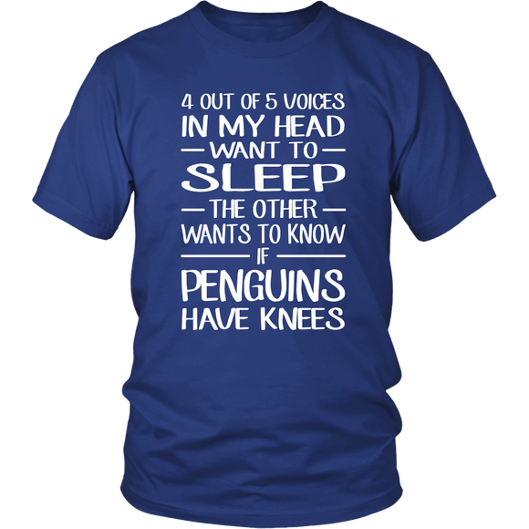 4 out of 5 Voices in my head want to sleep Unisex T-Shirt - J & S Graphics