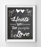 Hearts Strung Together Because Two People Fell in Love Design Wall Decor, Instant Download 8x10 - J & S Graphics