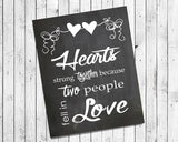 Hearts Strung Together Because Two People Fell in Love Design Wall Decor, Instant Download 8x10 - J & S Graphics