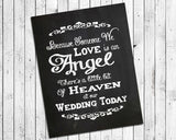 WEDDING MEMORIAL, Angel in Heaven 8x10 PRINT, Someone we love is in Heaven, NO FRAME