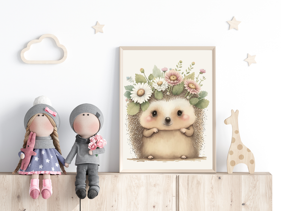 Adorable HEDGEHOG Print for Baby's or Child's Room Nursery Decor Boy or Girl INSTANT DOWNLOAD