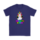 Today's Mood Unicorn giving the finger Men's and Women's T-Shirts