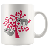 Sloth in Love Heart Tree COFFEE MUG 11oz or 15oz