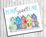 HOME SWEET HOME Townhouse Design Wall Decor, Instant Download 8x10 - J & S Graphics