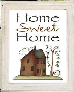 HOME SWEET HOME Saltbox Design Wall Decor, Instant Download 8x10 - J & S Graphics