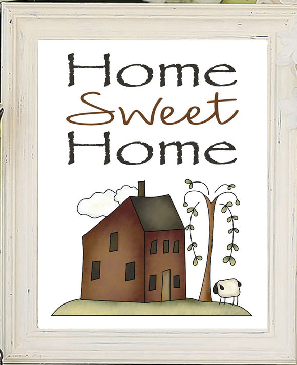 HOME SWEET HOME Saltbox Design Wall Decor, Instant Download 8x10 - J & S Graphics