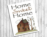 HOME SWEET HOME Saltbox Design Wall Decor, Instant Download 8x10 - J & S Graphics