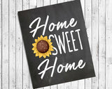 HOME SWEET HOME Sunflower Design Wall Decor, Instant Download 8x10 - J & S Graphics