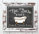 Rustic Look BATHROOM Wall Decor 8x10 Typography Art Print - J & S Graphics