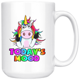 Today's Mood: Unicorn Giving Middle Finger COFFEE MUG 11oz or 15oz