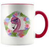 Tropical Flamingo with Glasses Accent Colors 11oz COFFEE MUG