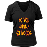 DO YOU WANNA GET ROCKED? Def Leppard Women's V-Neck T-Shirt - J & S Graphics