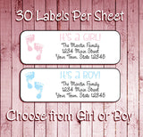 Personalized IT'S A BOY, IT'S A GIRL Return Address Labels, New Baby Labels - J & S Graphics