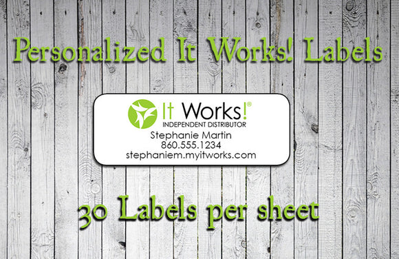 Personalized IT WORKS! Labels for Independent Distributor Labels, It Works Labels - J & S Graphics