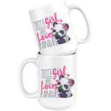 Just a Girl Who Loves Pandas 11oz or 15oz COFFEE MUGS