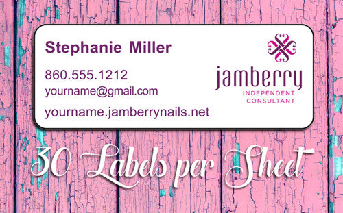 Personalized JAMBERRY Consultant CATALOG/Address LABELS, 30 Personalized Return Address Labels per sheet - J & S Graphics