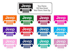 Personalized JEEP icon Return ADDRESS Labels - J & S Graphics