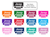 Personalized JEEP icon Return ADDRESS Labels - J & S Graphics