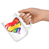 Rainbow Ribbon Heart Coffee Mug 11oz or 15oz Love is Love