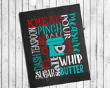 Kitchen Typography Chalkboard-like Design Wall Decor, Instant Download - J & S Graphics