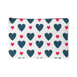 Blue and Pink Hearts Accessory Pouch - 2 Sizes to choose from - J & S Graphics