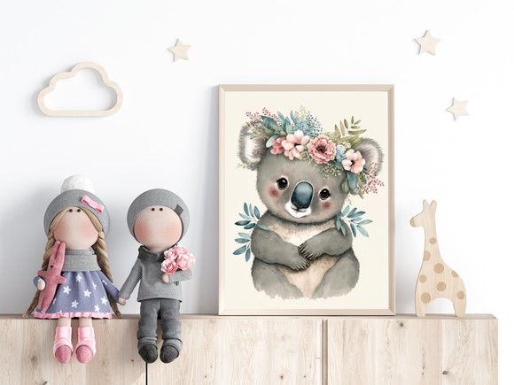 Adorable KOALA Print for Baby's or Child's Room Nursery Decor Boy or Girl INSTANT DOWNLOAD