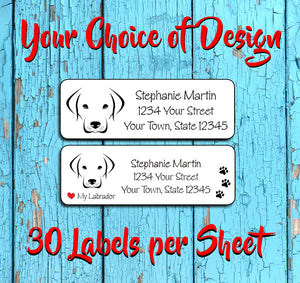 Personalized LABRADOR Address Labels, I love my Labrador Retriever Return Address Labels - J & S Graphics