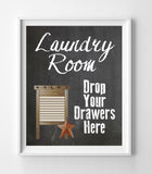 LAUNDRY ROOM Faux Chalkboard Design Wall Decor Print, Washboard, Cute 8x10 Decor - J & S Graphics