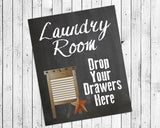 LAUNDRY ROOM Faux Chalkboard Design Wall Decor Print, Washboard, Cute 8x10 Decor - J & S Graphics