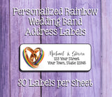 RAINBOW WEDDING BANDS Personalized Address Labels, Return Address Labels, LGBTQ, Heart - J & S Graphics