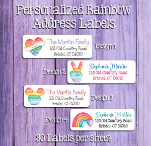 Love is Love Rainbow Designs Return Address Labels, LGBTQ, Personalized