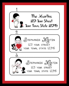 Personalized CUTE Little MIMES Address Labels, Return Address Labels. Kids, Children - J & S Graphics