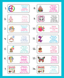 Birthday Party LOLLIPOP Labels, Party Favors, Lollipop Favors, Personalized - J & S Graphics