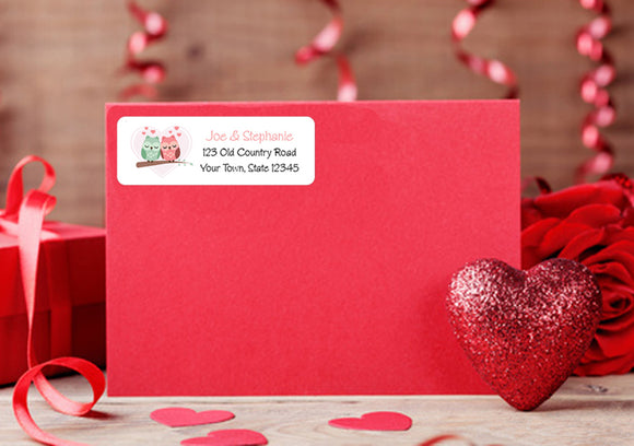 Personalized OWLS in LOVE Return ADDRESS Labels - J & S Graphics