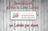 Personalized OWLS in LOVE Return ADDRESS Labels - J & S Graphics