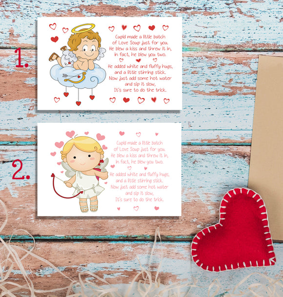 Instant Download LOVE SOUP Label for your Hot Chocolate Goody Bags VALENTINE'S Day Cards or Labels - J & S Graphics