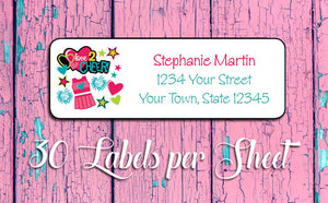 Personalized LOVE to CHEER Address Labels, Return Address Labels, Cheerleader - J & S Graphics