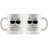 Does it Look Like a Care? Cat Attitude COFFEE MUG 11oz or 15oz