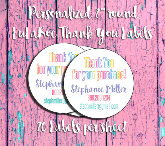 Personalized LuLaRoe Round Thank You Labels - J & S Graphics