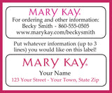 Personalized MARY KAY Catalog or Address LABELS, 30 Labels - J & S Graphics